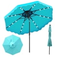 thumbnail image 1 of Costway 10 FT Solar LED Patio Umbrella, Push-Button Tilt & Crank, 24 LED Lights & 8 Ribs Turquoise, 1 of 10
