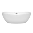 thumbnail image 3 of Rebecca 65 Inch Freestanding Bathtub in White with Polished Chrome Drain and Overflow Trim, 3 of 8