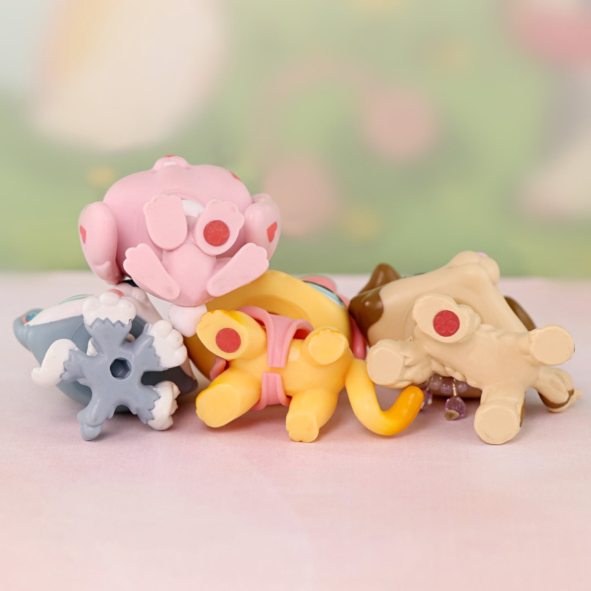 4pcs Mini Pet Toys Bunny Rabbit Collie Short Hair Cat Husky Puppy with Accessories,Gift for Kids
