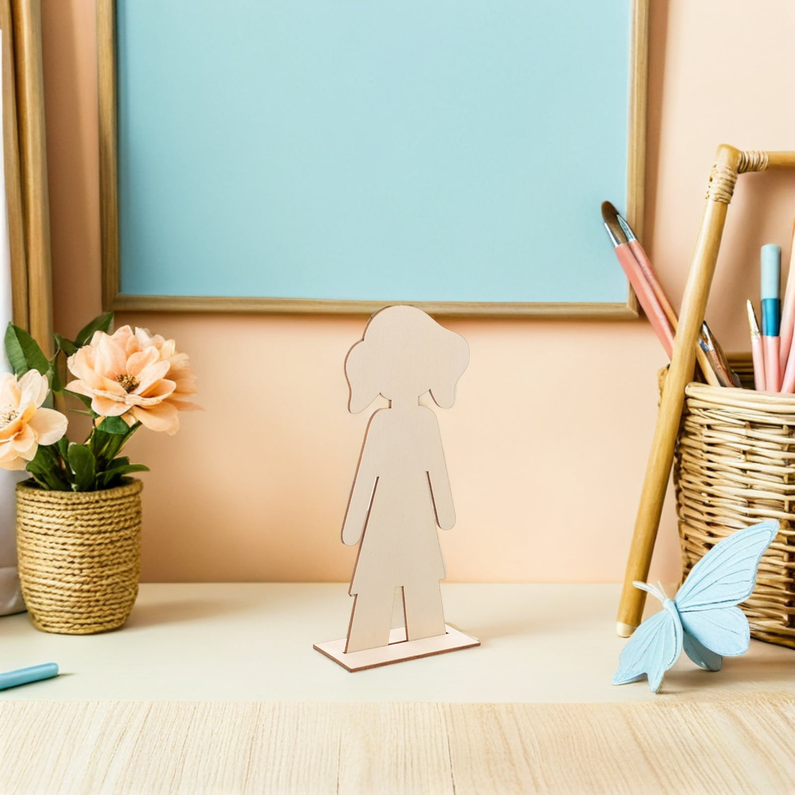 NICEXMAS Wooden People Shapes Craft Wood Pieces for Home Art Projects 40Pcs