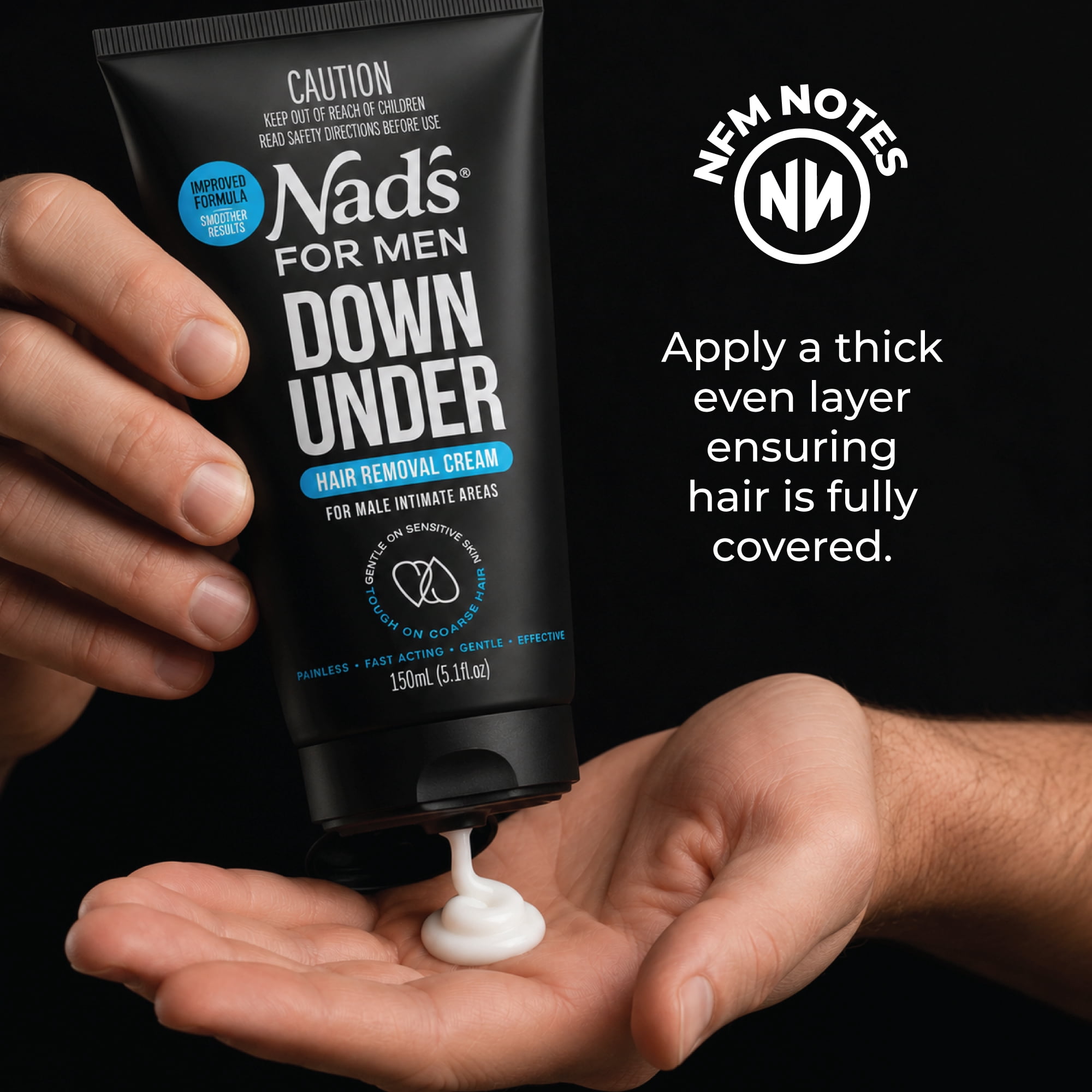 Nad's For Men Down Under Intimate Hair Removal Cream with Aloe Vera, 5.1 fl. oz.