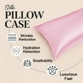 thumbnail image 4 of Amay Satin Silk Pillow Case King Size 20x36 Pink Solid Ultra Smooth Cooling Satin Pillow Cover Anti-Frizz & Skin-Friendly – Premium Silk Feel Pillowcase for Better Sleep, 4 of 6
