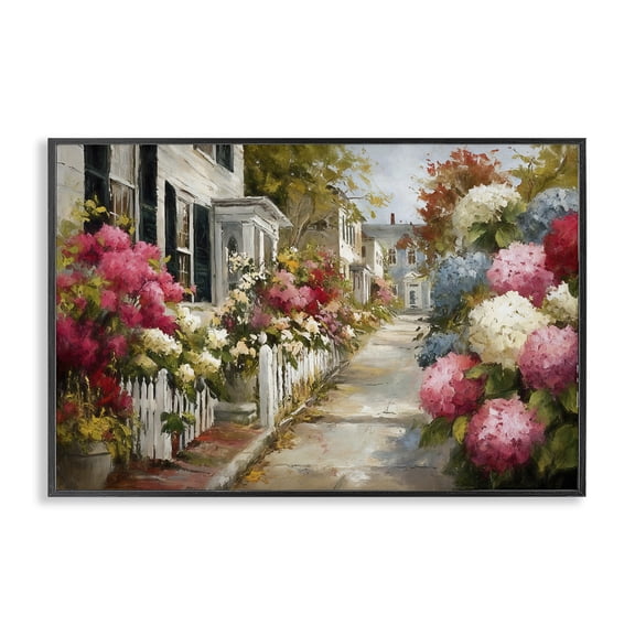 Stupell Industries Shabby Chic Faded Shutters & Bursting Blooms Black Framed Giclee Art, 18 x 12, by Tina LeCour