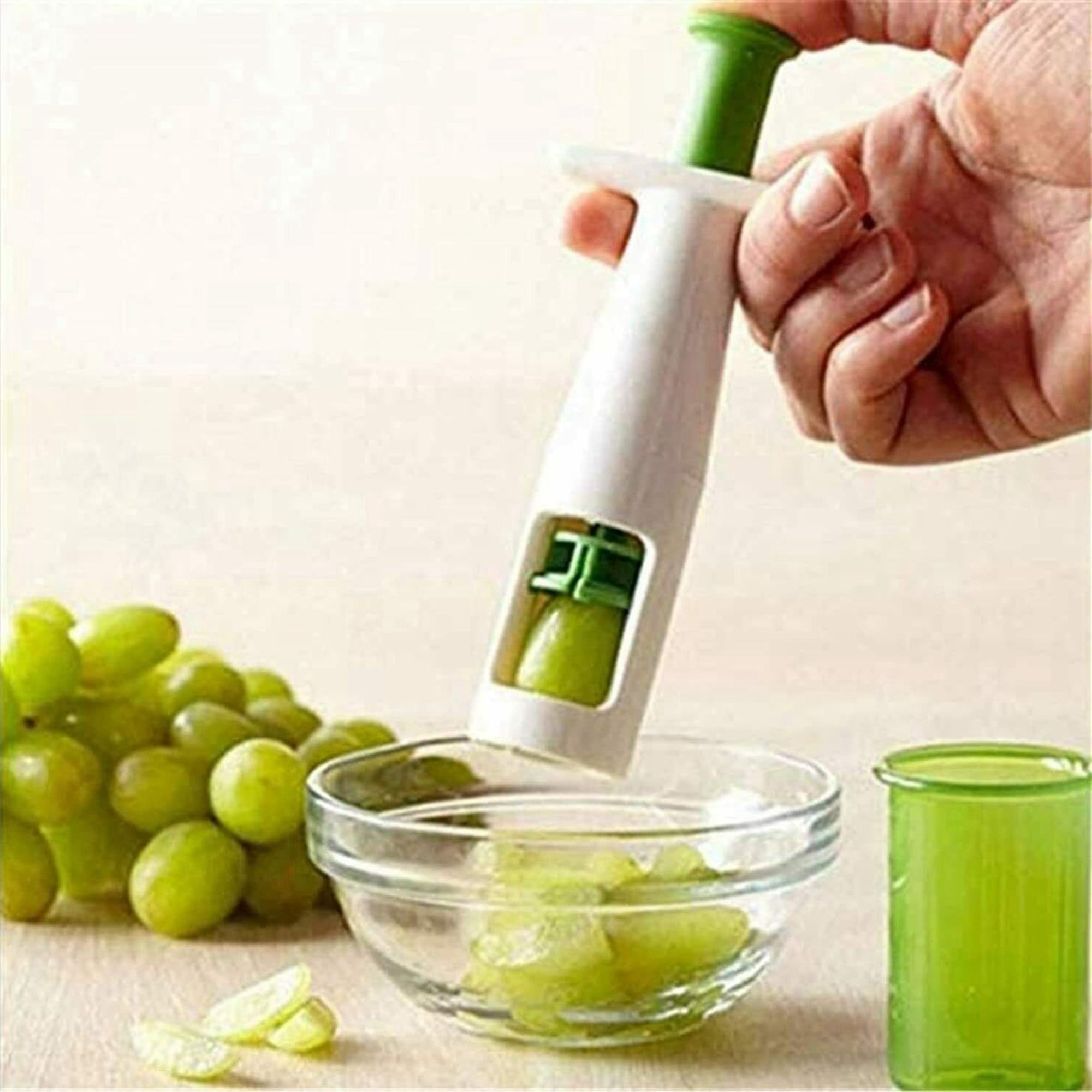  HERLLY Grape Slicer,Daily Fruit and Veggie Divider,Fruit  Cutters with Stainless Steel Blades,Grape Cutter for Baby Supplement  (Green): Home & Kitchen