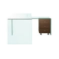 thumbnail image 5 of Casabianca Home Rio Office Desk In Clear Glass With Storage, 5 of 5