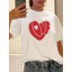 thumbnail image 1 of Camiseta estampada de cuello redondo, top vintage informal estampado para mujer, camisetas de ocio., 1 of 6