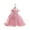 Pink, variant on Girls Dresses Elegant Flower Embroidered Tulle Dress with Bow Off Shoulder Birthday Party Princess Gown