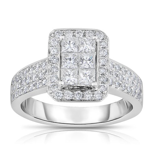 3 Ct Princess cut Vintage Diamond Engagement Ring Wedding set White Gold ov 