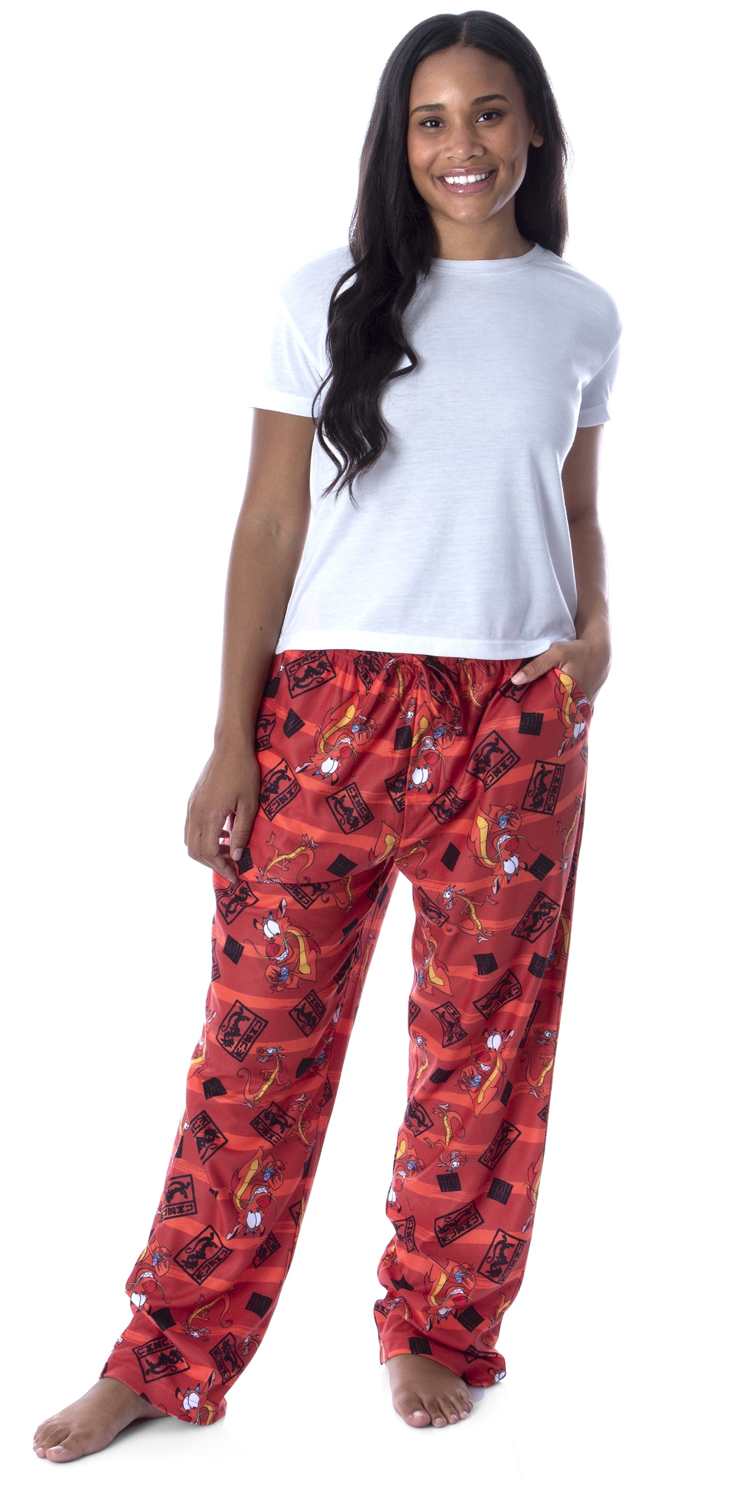 Disney Men s Mulan Mushu the Chinese Dragon Allover Character Pajama Pants Walmart