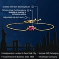 thumbnail image 2 of Gem Stone King 18K Yellow Gold Plated Silver Red Created Ruby Solitaire Bracelet for Women (0.85 Cttw, Oval Cut 7x5mm), 2 of 6