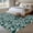 Teal, variant on Round Area Rug 3 Ft, Beige Spring Floral Washable Non-Slip Circle Carpet for Living Room/Bedroom, Farmhouse Flowers Elegant Pastoral Low-Profile Small Floor Mats Collection Rugs for Indoor