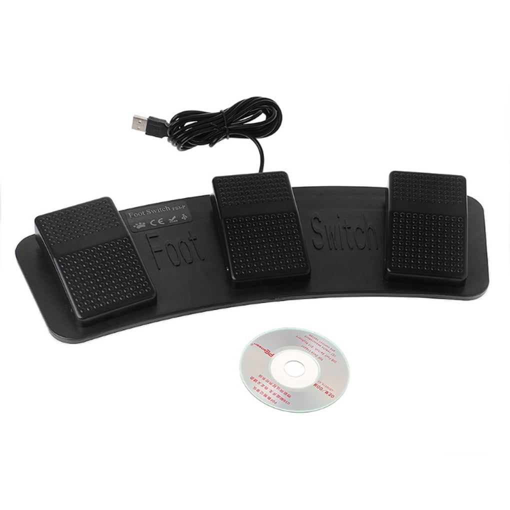 FS3-P USB Triple Foot Switch Pedal Control Keyboard Mouse Plastic 