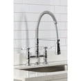 thumbnail image 4 of Kingston Brass GS1271BPL Bel-Air Double-Handle 2-Hole Deck-Mount Pre-Rinse Bridge Kitchen Faucet in Polished Chrome, 4 of 8