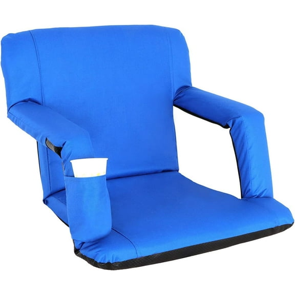 ANHXN Blue Padded Stadium Seat Chair for Bleachers with Backs and Cushion Water Resistant, Reclining Positions