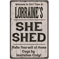 thumbnail image 1 of LORRAINE'S She Shed Sign Lady Cave Gift 8 x 12 High Gloss Metal 208120082168, 1 of 1