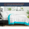 thumbnail image 2 of SGI Microfiber Comforter Set Alaskan King Size Turquoise Blue Two Tone Style 3 PC, 2 of 5