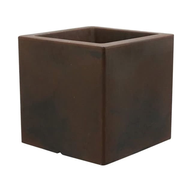 Ecobo Bloc de Macetas Cuadrado Ecológico de 20,3 cm para Uso Interior y Exterior, Duradero, Versátil y Ligero, Diseñado por Artesanos Brasileños, Diseño Contemporáneo para Todo Tipo de Climas - Marrón