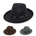 thumbnail image 4 of Chapeau Fedora Rétro Classique Unisexe en Feutre Dur Trilby Gangster Casquette Ruban Bande pour Femmes Hommes, 4 of 5