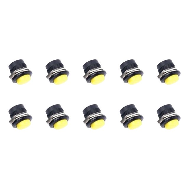 Monstrate Botón pulsador de 100 piezas, instalación práctica, tamaño compacto, ahorro de espacio, pieza reemplazada, interruptor de presión, Videojuegos y accesorios Amarillo