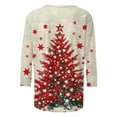 thumbnail image 4 of LEKWK Dressy Holiday Tops for Women 2025 Xmas Tree Crew Neck 3/4 Sleeve Tshirts Christmas Green Tops for Women Merry 3/4 Sleeve Tunic Tops for Women, 4 of 5