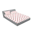 thumbnail image 2 of Ambesonne Geometric Fitted Sheet & Pillow Sham Set, Country Picnic Polka Dots, Calking, White and Vermilion, 2 of 2