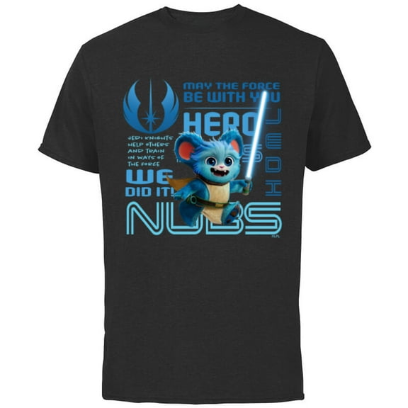 Star Wars Young Jedi Adventures Nubs Jedi Hero & Lightsaber - Short Sleeve Cotton T-Shirt for Adults - Customized-Black