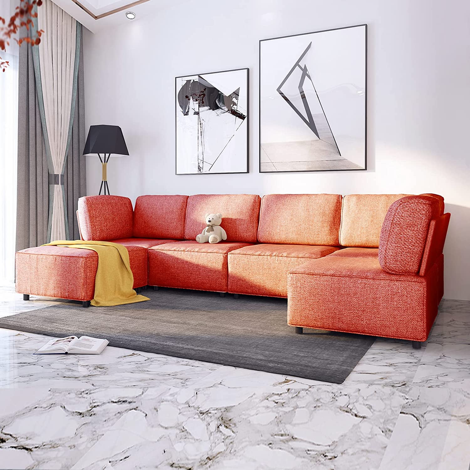 Buy Mjkone Sectional CouchFuton Sofa Bed, Variable Modular Oversized Couch, UL Shaped Couch and