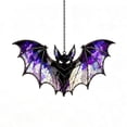 thumbnail image 2 of ShaoXinWan Halloween Acrylic Stained Glass Suncatcher, 5-Piece Spooky Window Hanging Ornament Set, Gothic Indoor Outdoor Home Party Decoration, 2 of 7