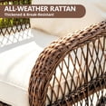 thumbnail image 5 of Patio Table and Chairs Set, Segmart 3pcs Rattan Patio Conversation Set with Swivel Rocking Chairs, Coffee Table, Porch Deck Balcony Furniture for Outdoor, with Beige Cushions, 5 of 9
