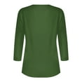 thumbnail image 5 of Up to 65% off! Womens' Fashion 3/4 Sleeve Plus Size Shirts Tops Casual Solid T-shirt Buttons Blouse V-Neck Casual Tops, 5 of 5
