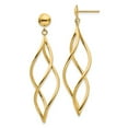 thumbnail image 1 of 14K Yellow Gold Curved Tube Dangle Earrings, 1 of 2