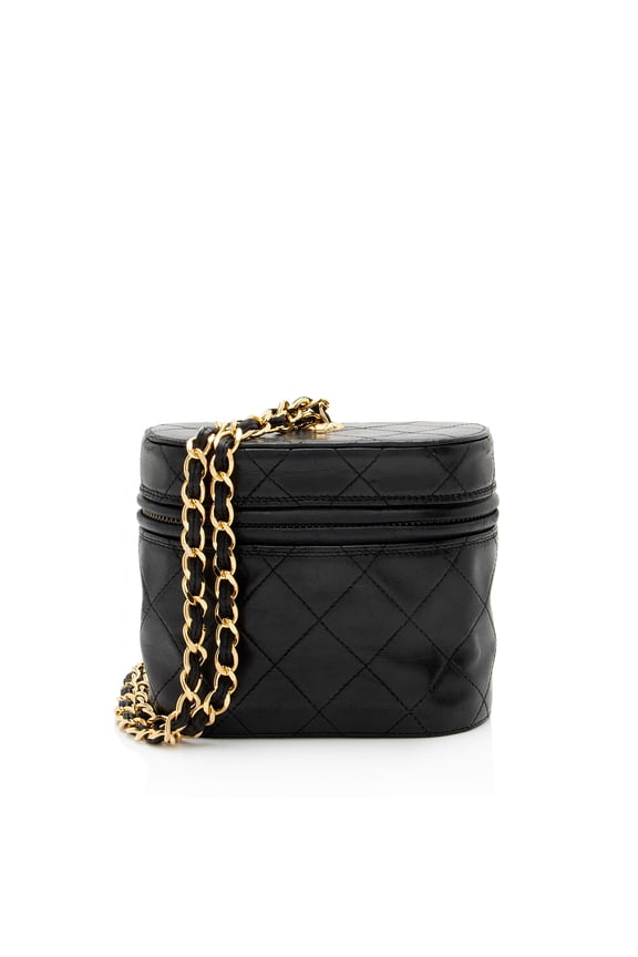 Pre-Owned Chanel Vintage Lambskin Tassle Vanity Case with Chain