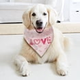 thumbnail image 3 of Sulaicai Valentine's Day Dog Bandana Triangle Pet Scarf Red Pink Heart Love Pattern Valentine Adjustable Bandanas for Small Medium Large Dogs, 3 of 8