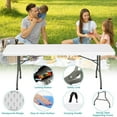 thumbnail image 6 of Harigal 6ft Folding Table for Indoor and Outdoor Use, Plastic 6 Foot Folding Table with Carry Handle for Events, Parties, Picnics, White, 6 of 7