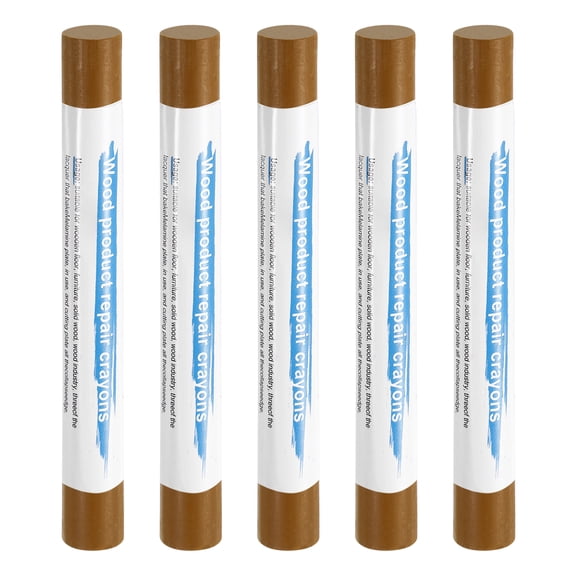 Uxcell 5pcs Wood Filler Sticks Wooden Wax Touch Up Furniture Repair Crayons for Scratch Cracks Hole Table Wood Floor, Natural Grain