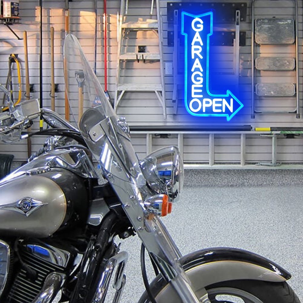 Garage Open Arrow Neon Sign,Car Signs neon Light for Man Cave Auto Repair Shop Workshop Birthday Father Gift Decor