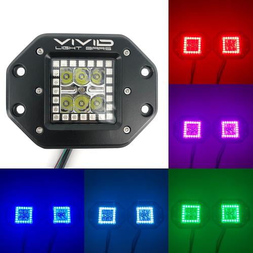 3 Quot 30w Flush Mount Rgb Halo Led Pods Cubes With Bluetooth