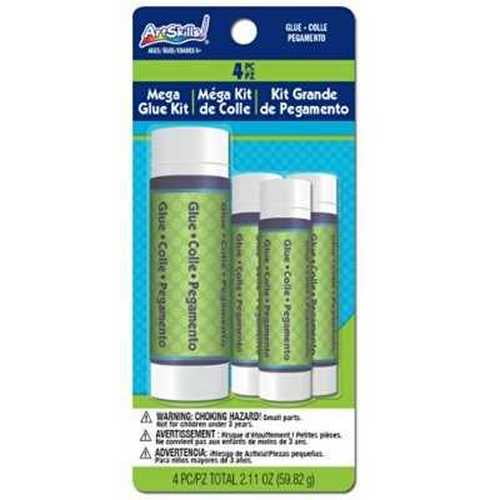 ArtSkills Mega Glue Kit, 1 Mega Glue Stick, 3 Standard Glue Sticks, 4