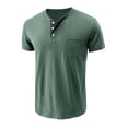 thumbnail image 6 of Vmvidoty Mens Casual Short Sleeve Henley Shirts Fashion Button T Shirts with Pocket Green 3XL, 6 of 8