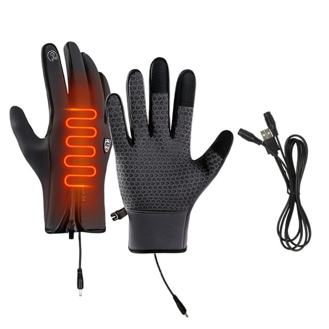 EGNMCR Mitaines Gants Chauffants pour Hommes Femmes Mitaines Écran Tactile Imperméables USB Gants d'Hiver Gants Chauffants pour Conduite Vélo Chasse Randonnée Gant de baseball