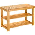 thumbnail image 1 of Pipishell Bamboo Shoe Rack Bench, 3 Tier Sturdy Shoe Organizer, Storage Shoe Shelf, Holds up to 300lbs for Entryway Bedroom Living Room Balcony, Bamboo, 1 of 2