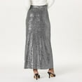 thumbnail image 4 of Women's Shiny Sequin High Waisted Maxi Skirts Bodycon Long Skirt Formal Dance Party Polyester, 4 of 4