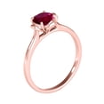 thumbnail image 3 of Mauli Jewels Rings for Women 0.45 Carat Beautiful Flower Shaped Created Ruby Ring 4-prong 10K Rose Gold, 3 of 7