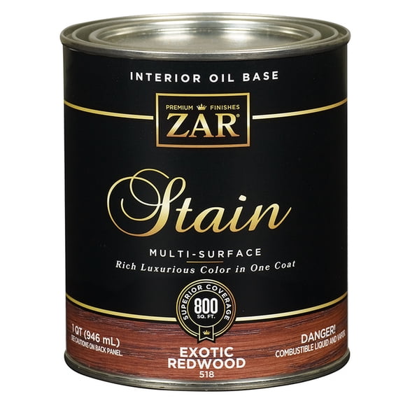 4-Pack of 1 qt UGL 51812 Exotic Redwood Zar Interior Oil-Based Wood Stain