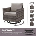 thumbnail image 4 of POCASSY Outdoor Swivel Rocking Chair with Table and Cushion, PE All Weather Wicker Rocker Set for Deck, Proch, Balcony, Gray, 4 of 7