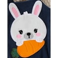 thumbnail image 6 of Infant Baby Girls Summer Casual Romper Sleeveless Cartoon Bunny Carrot Embroidery Romper Overall, 6 of 9