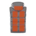 thumbnail image 3 of Pxiakgy Winter Loose Lightweight Hooded Heated Vest Mens And Womens Heating Clothes Lightweight USB Heated Vest Jacket 3 Heating Level 9 Adjustable Heating Area For Hiking (battery Pack Grey + 3XL, 3 of 9