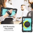 thumbnail image 2 of Dteck for Lenovo Tab M9 Case with Built-in Screen Protector, Heavy Duty Full Body Shockproof Shell Rugged Case with Rotating Stand Hand Shoulder Strap for Tab M9 TB-310FU 2023,Black + Mint, 2 of 7