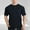 Black, variant on YLSDY Fashion Mens Cotton Henley T-Shirts Short Sleeve Button Up Casual Basic Tees Stretch Solid Breathable Work Shirts Dressy Dark Gray XXL