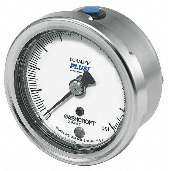 Ashcroft Pressure Gauge,0 to 15 psi,2-1/2In,1/4In  251009SW02BX6B15